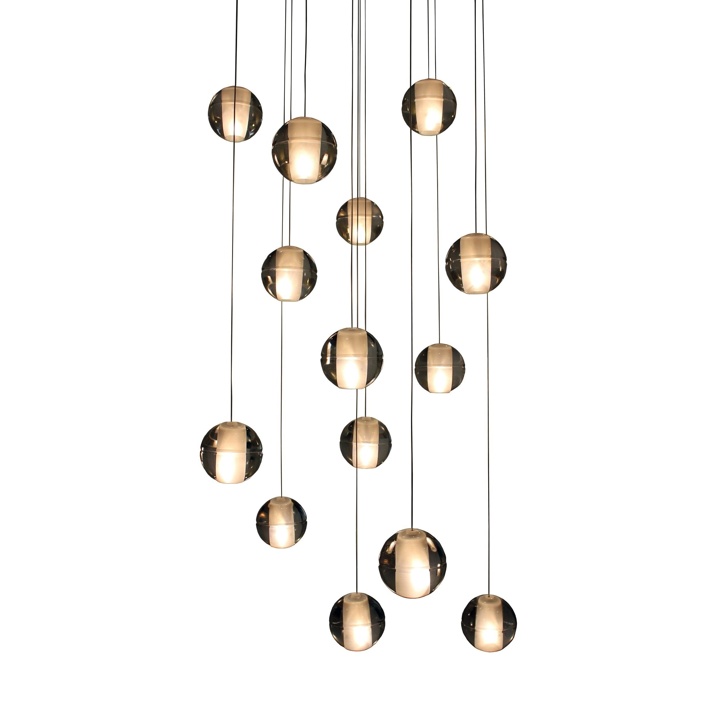 Orion 14 Light Floating Glass Globe LED Chandelier, Oil Rubbed Bronze - N/A - Chandeliers For Bedrooms by Overstock.com