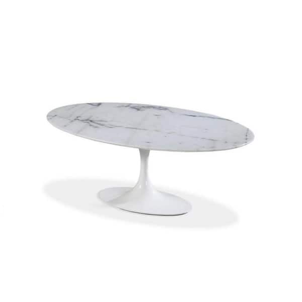 Oval Tulip Marble Dining Table Small Size White Oval Tulip Marble Dining Table