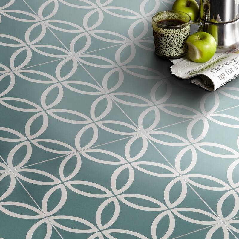 Handmade Amlo in Green and White Tile, Pack of 12 (Morocco)