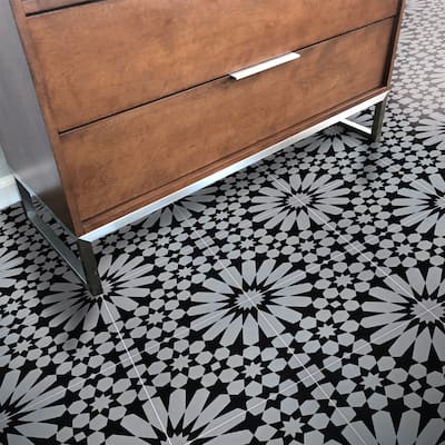 Handmade Agdal in Black and Grey Tile, Pack of 12 (Morocco)