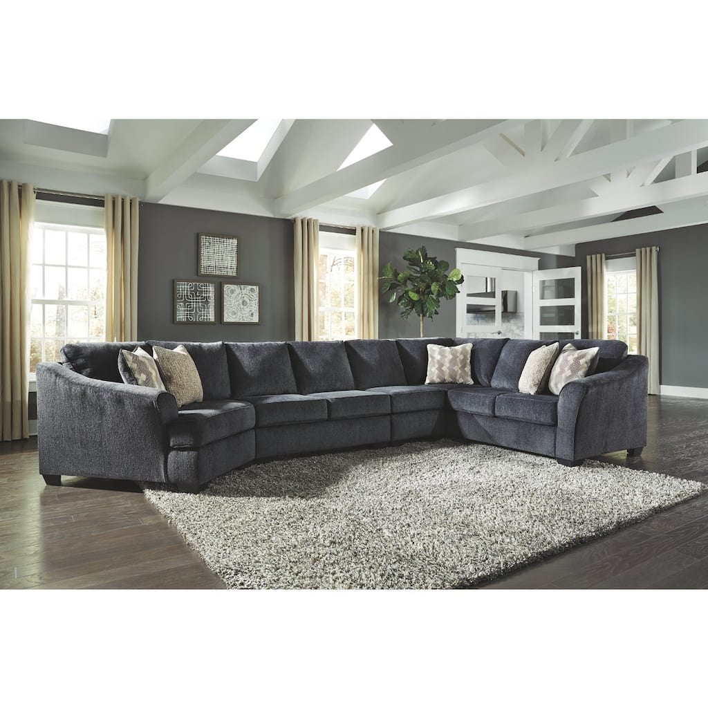 Eltmann 4-Piece Sectional with Left Arm Facing Cuddler - Slate