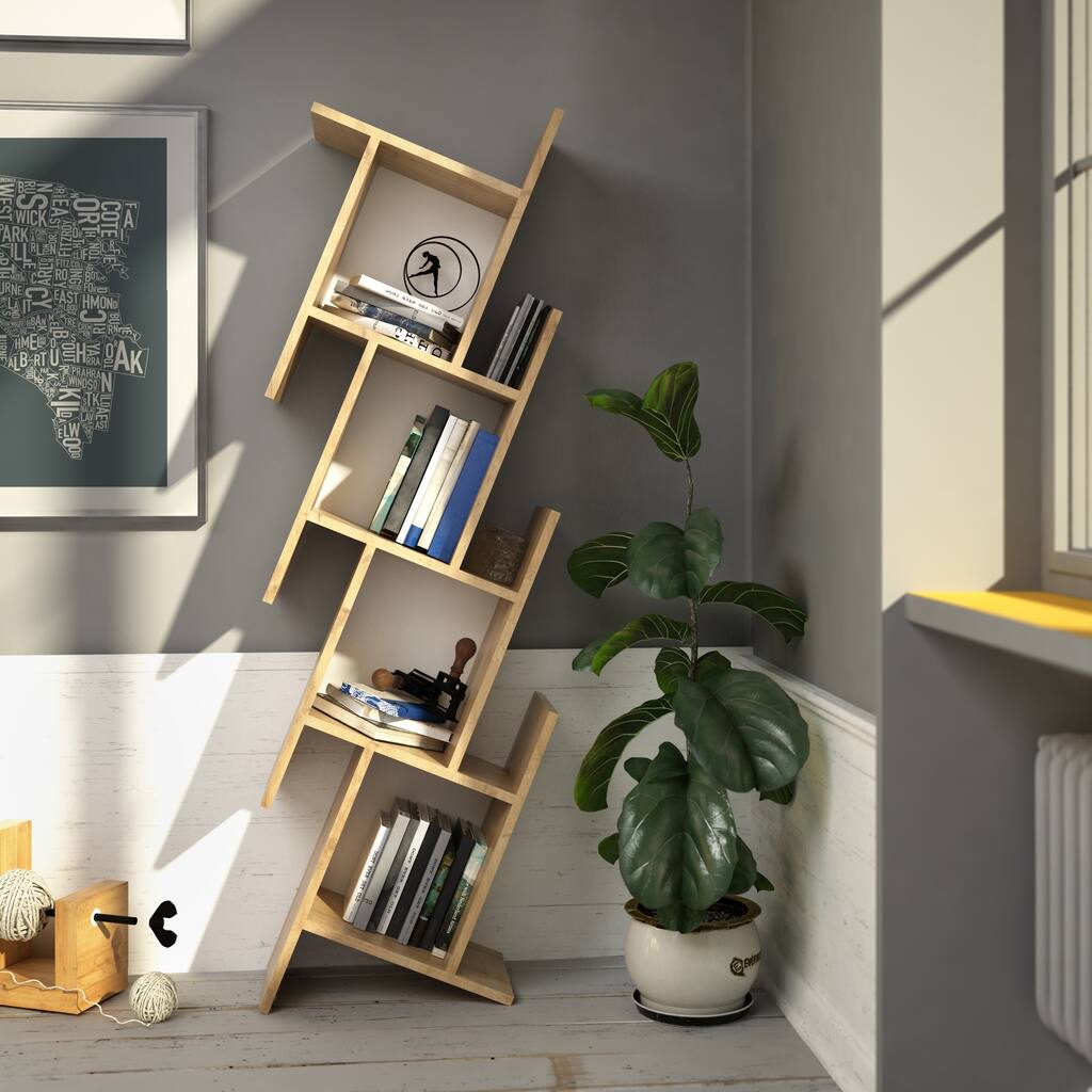 Decorotika Broadway 64" Tall Modern Geometric Accent Bookcase
