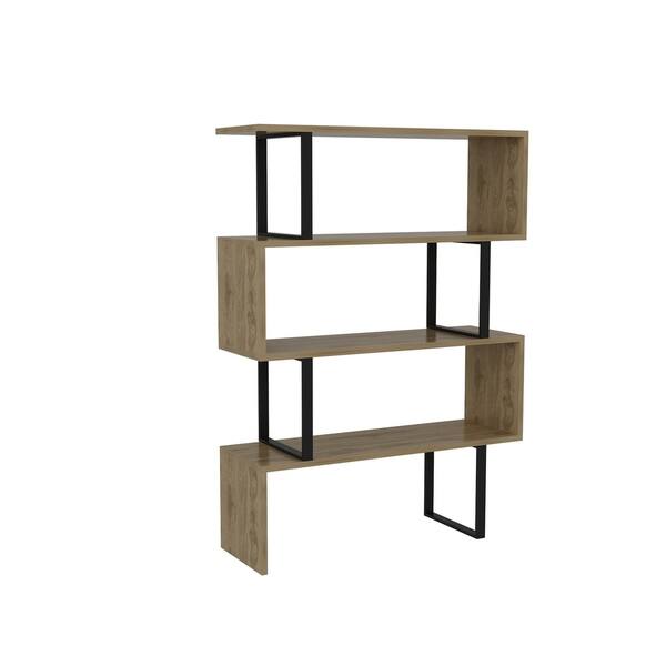 Shop Decorotika Adriana Industrial Metal Wood 4 Tier Geometric Bookcase Overstock 28240101