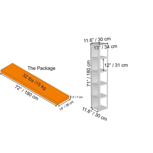Decorotika Texas 71 Tall Industrial Metal Wood Corner Bookshelf Overstock 28240204