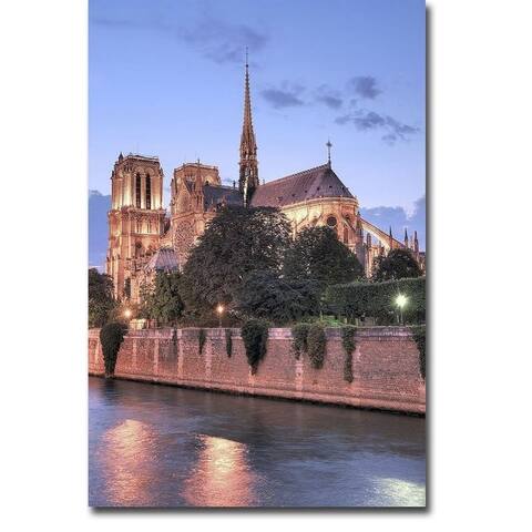 Alan Blaustein 'Notre Dame at Dusk' 36-inch x 24-inch Gallery-wrapped Canvas Giclee Art