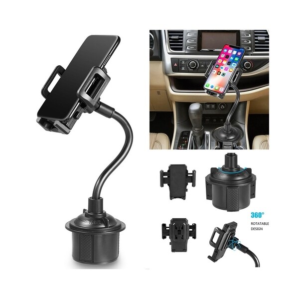 Insten Universal Cup Holder Car Mount with Long Adjustable Arm and Rotatable Cradle Quick