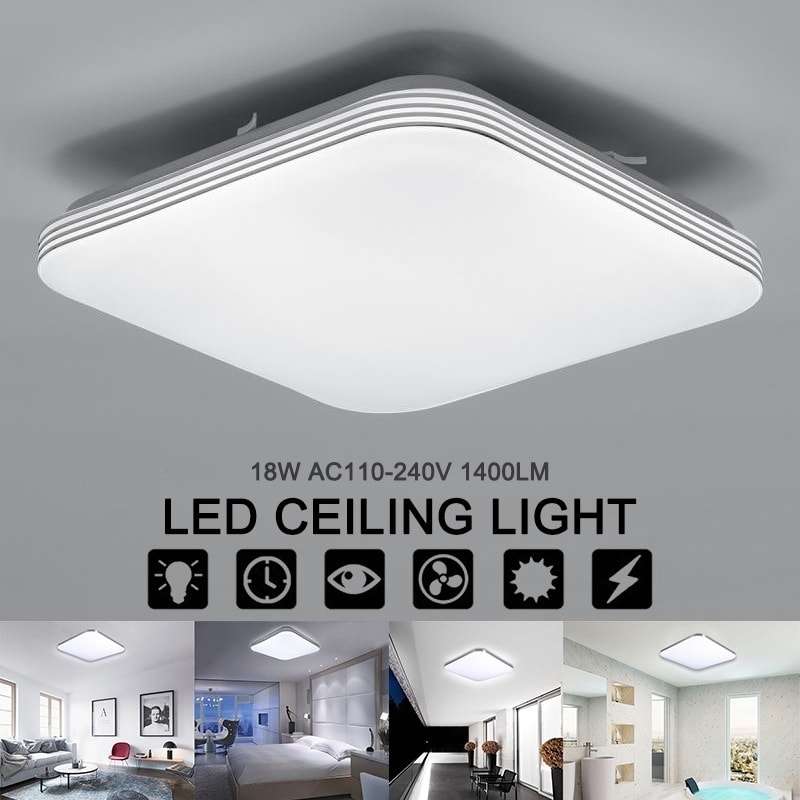 Square 18w 1400lm Energy Efficient Led Ceiling Lights Modern Flush Mount Fixture Lamp Lighting For Kitchen Bathroom Dining Room Overstock 28240381