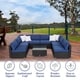 Kinbor Patio Furniture Set Outdoor Sectional Sofa All-Weather Wicker Conversation Set - Thumbnail 3