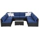Kinbor Patio Furniture Set Outdoor Sectional Sofa All-Weather Wicker Conversation Set - Thumbnail 20