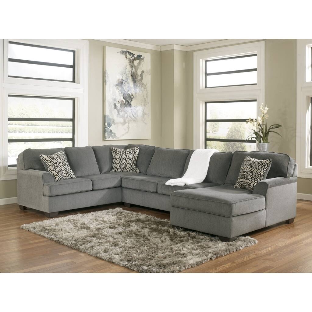Loric 3-Piece Sectional with Right Arm Facing Corner Chaise - Smoke