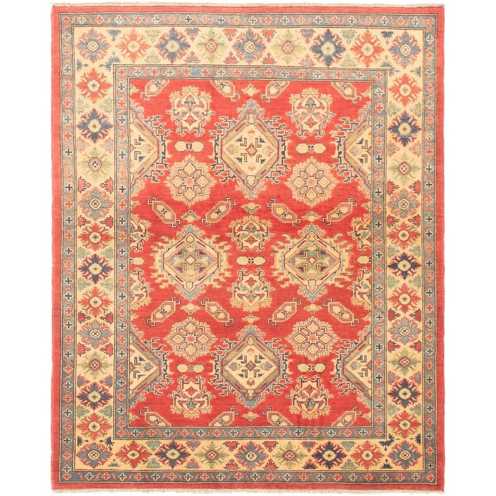 Hand-knotted Finest Gazni Copper, Cream Wool Rug - 4'11 x 6'1/4'11" x 6'1"