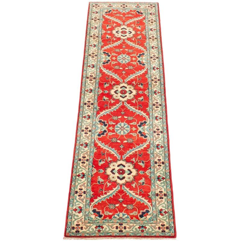 Hand-knotted Finest Gazni Copper Wool Rug - 2'8" x 9'4" Runner/2'8 x 9'4