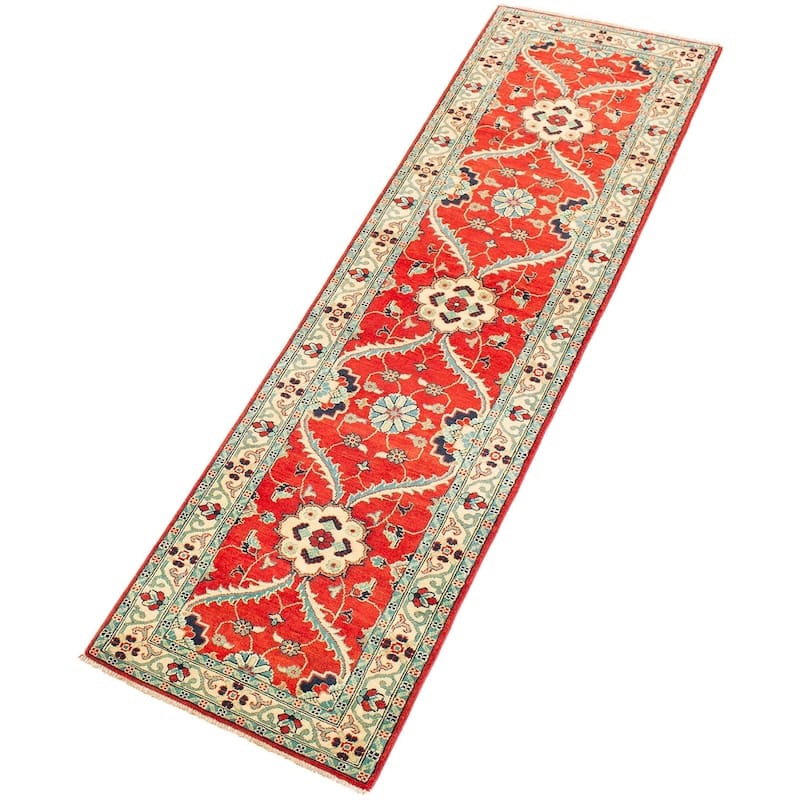 Hand-knotted Finest Gazni Copper Wool Rug - 2'8" x 9'4" Runner/2'8 x 9'4