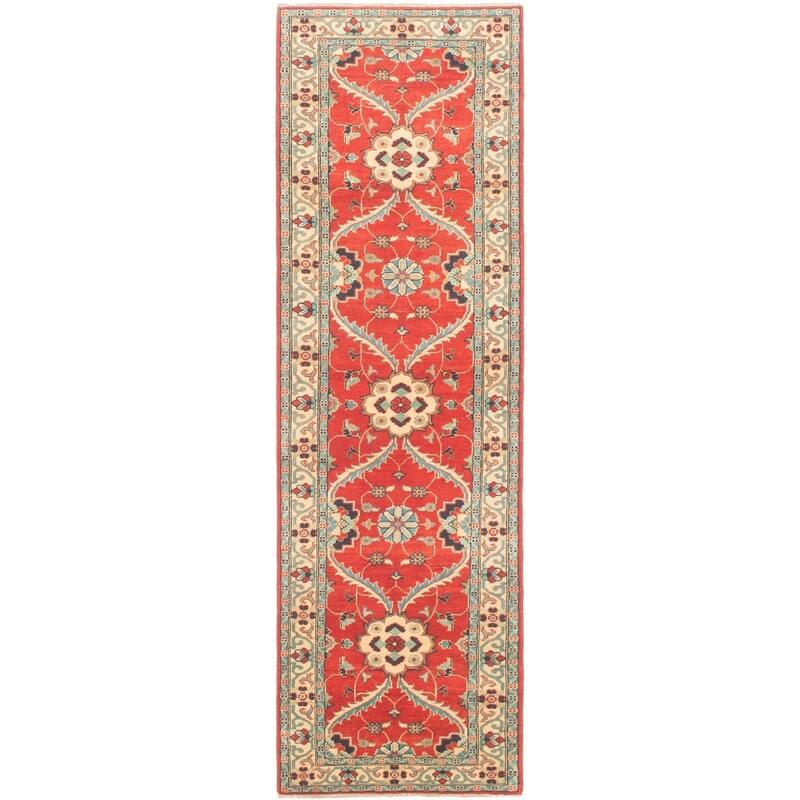 Hand-knotted Finest Gazni Copper Wool Rug - 2'8" x 9'4" Runner/2'8 x 9'4