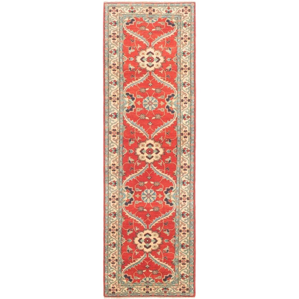 Hand-knotted Finest Gazni Copper Wool Rug - 2'8" x 9'4" Runner/2'8 x 9'4