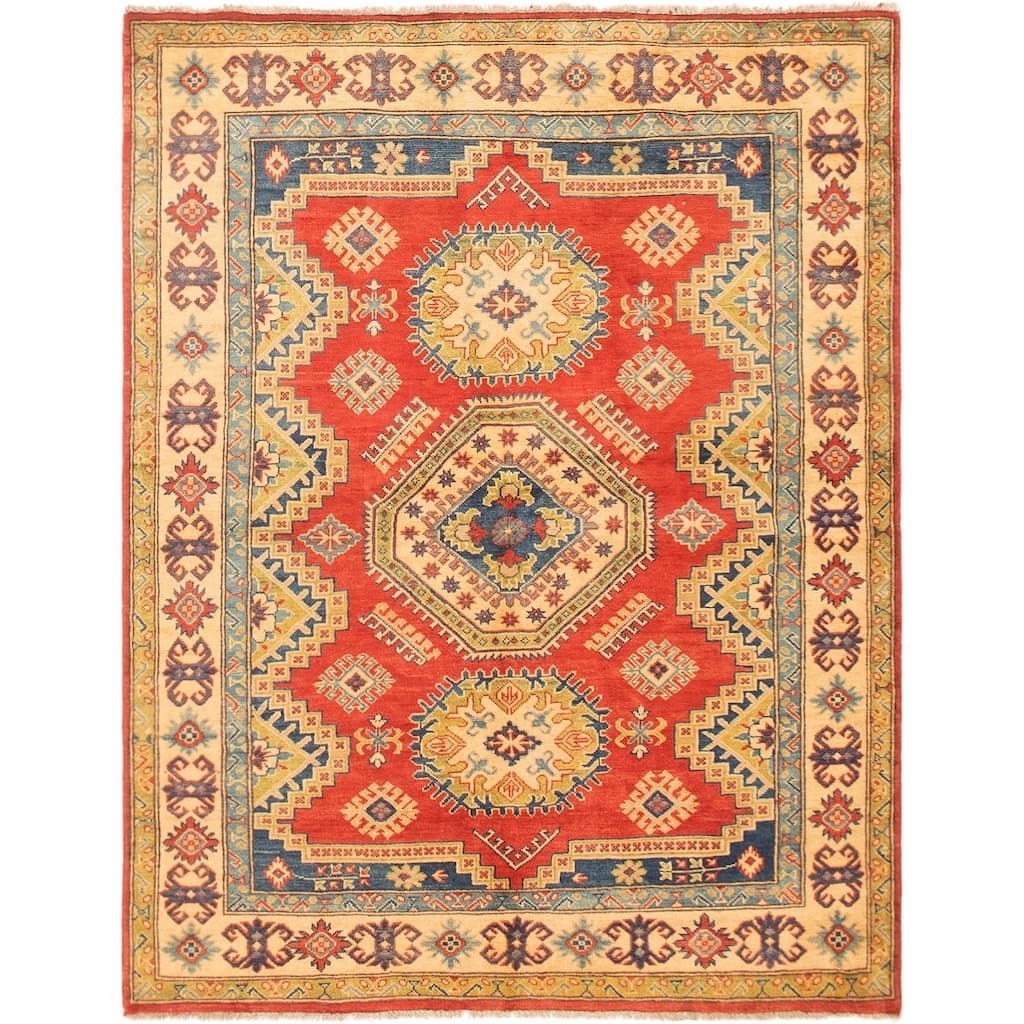 Hand-knotted Finest Gazni Copper Wool Rug - 4'11" x 6'5"/4'11 x 6'5
