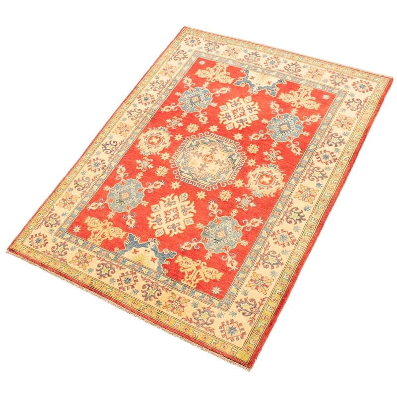 Hand-knotted Finest Gazni Red Wool Rug - 5'1 x 6'7/5'1" x 6'7"