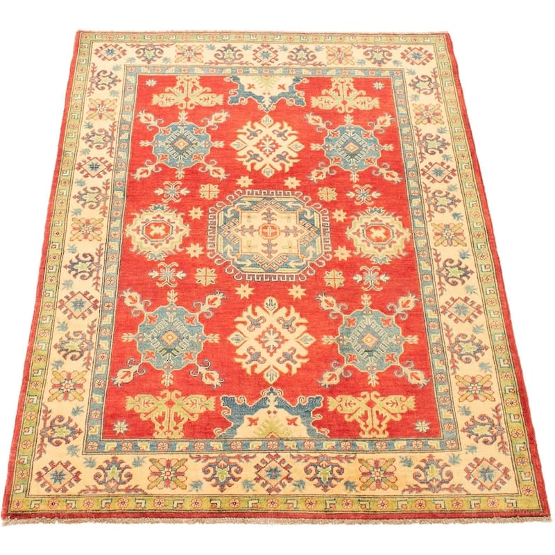 Hand-knotted Finest Gazni Red Wool Rug - 5'1 x 6'7/5'1" x 6'7"
