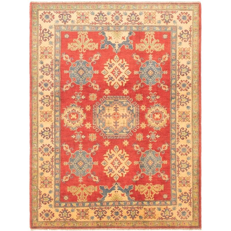 Hand-knotted Finest Gazni Red Wool Rug - 5'1 x 6'7/5'1" x 6'7"