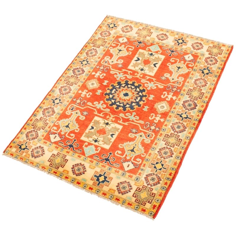 Hand-knotted Finest Gazni Copper Wool Rug - 4'10 x 6'3/4'10" x 6'3"