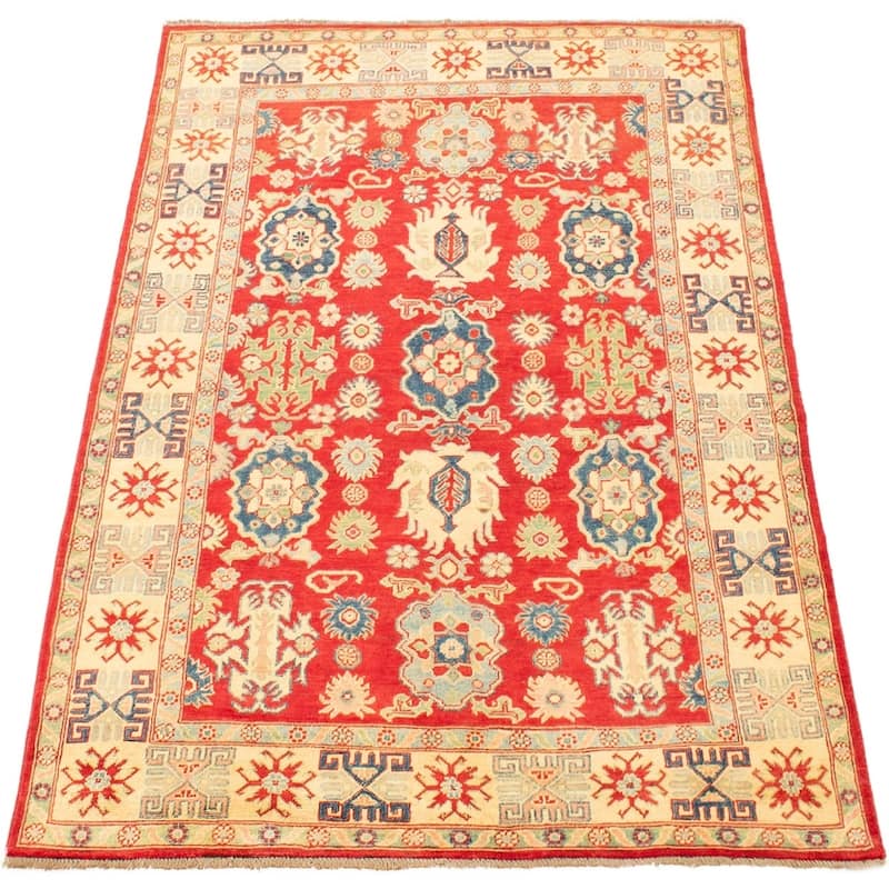 Hand-knotted Finest Gazni Red Wool Rug - 5'2 x 7'4/5'2" x 7'4"