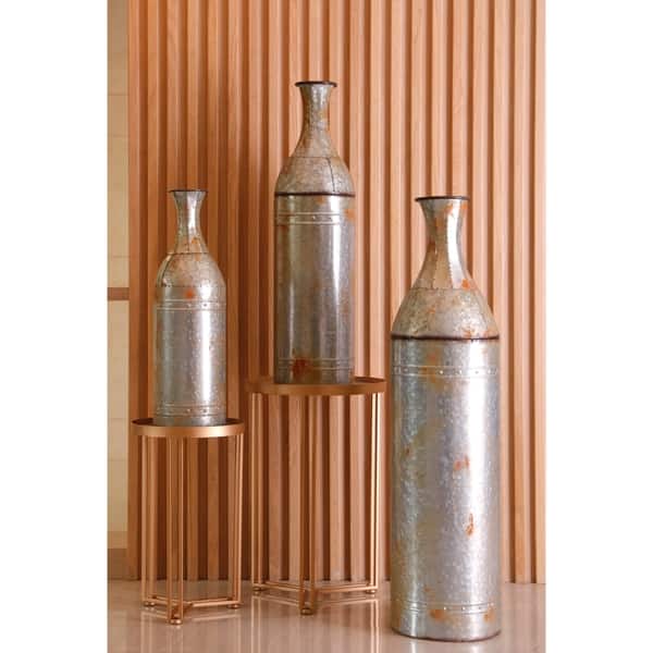 The Gray Barn Rustic Farmhouse Style Galvanized Metal Floor Vase Decoration Overstock 28243102