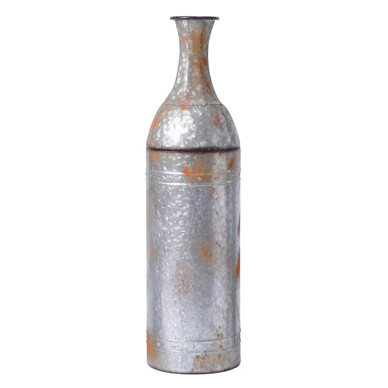 The Gray Barn Rustic Farmhouse Galvanized Metal Floor Vase Decoration - Medium