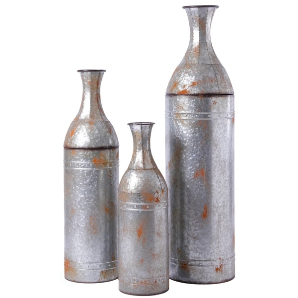 Old Fashioned Galvanized Milk Can Country Rustic Farmhouse Planter Vase Decorative Jug Medium Sized 8-inch