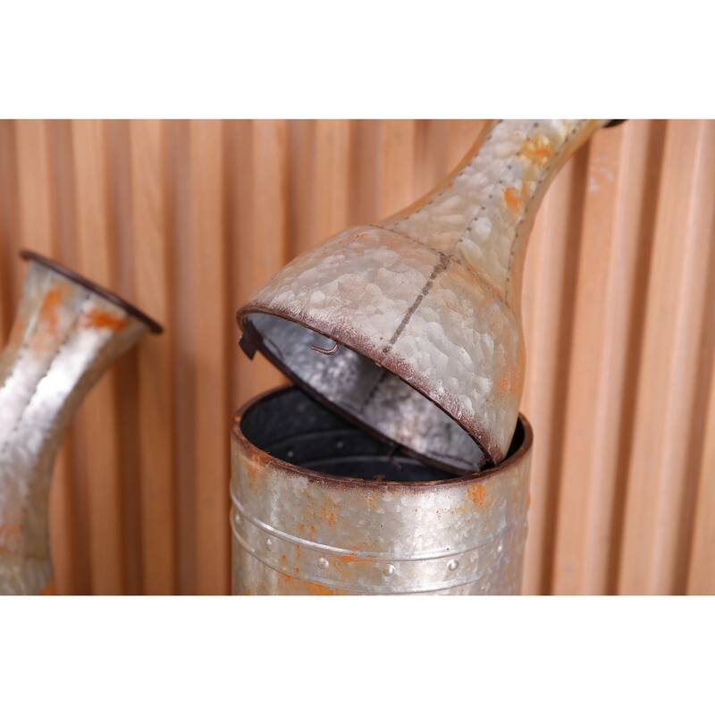 The Gray Barn Rustic Farmhouse Galvanized Metal Floor Vase Decoration