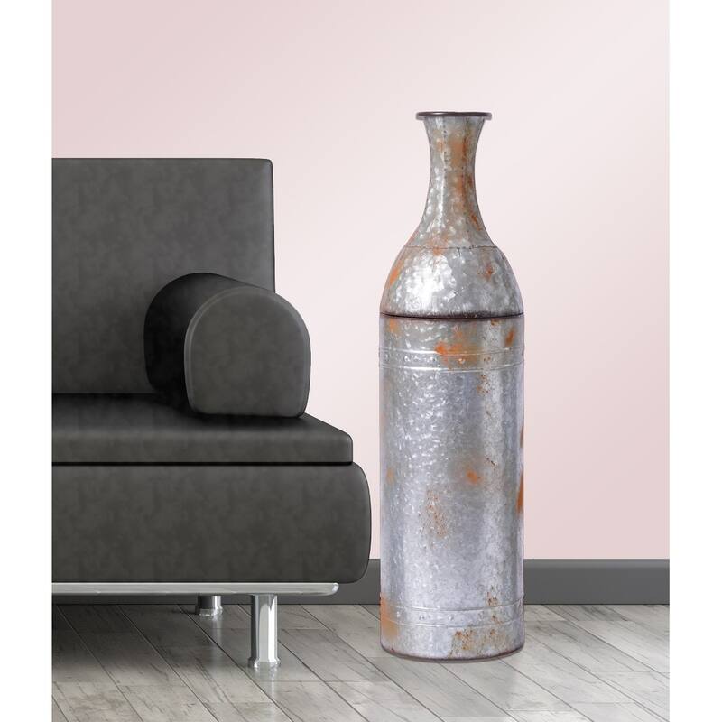 The Gray Barn Rustic Farmhouse Galvanized Metal Floor Vase Decoration