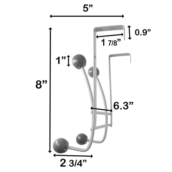 Over the Door 4 or 6 Hooks Metal Rack Multicolored