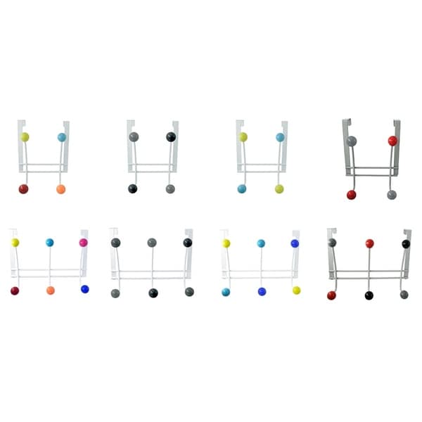 Over the Door 4 or 6 Hooks Metal Rack Multicolored. Opens flyout.