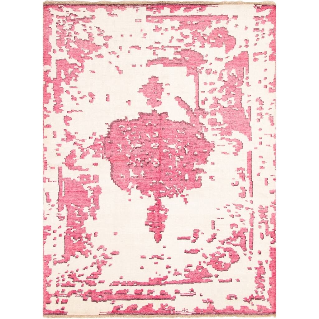 ECARPETGALLERY Hand-knotted Jules Ushak Cream Rug - 7'3 x 9'11