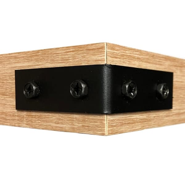Shop Inplace Oak Floating Shelf W Metal Corners On Sale Free