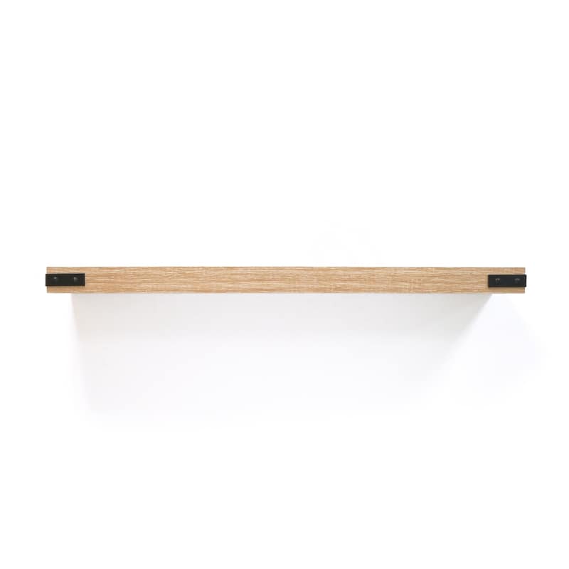 InPlace Oak Floating Shelf w/Metal Corners