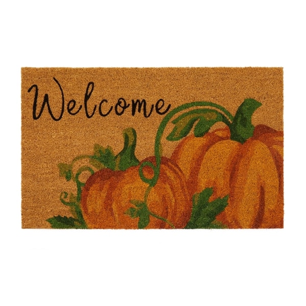 Shop Welcome Pumpkin Fall Coir Door Mat Free Shipping On Orders