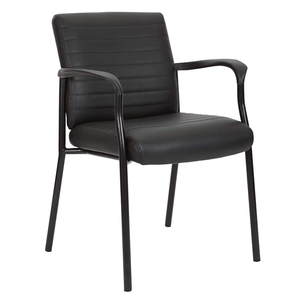 Guest Chair in Faux Leather and Black Frame