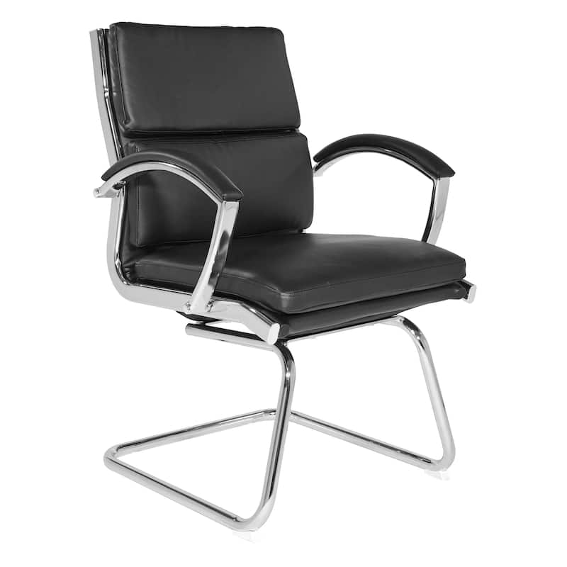 Mid Back Faux Leather Vistor's Chair