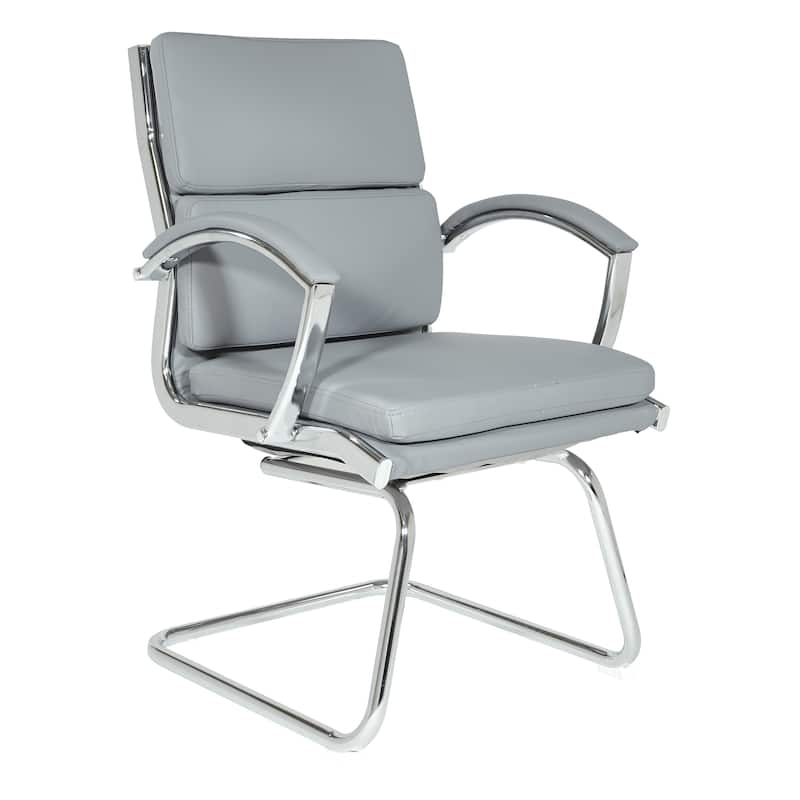 Mid Back Faux Leather Vistor's Chair - Charcoal