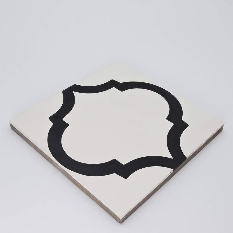 Handmade Lantern in White with Black Tile, Pack of 12 (Morocco)