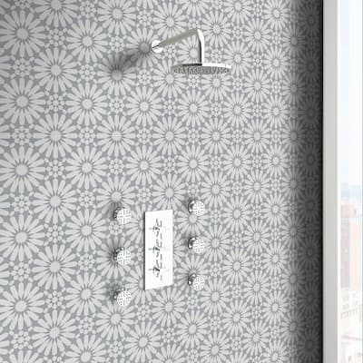 Handmade Alhambra in White and Grey Tile, Pack of 12 (Morocco)
