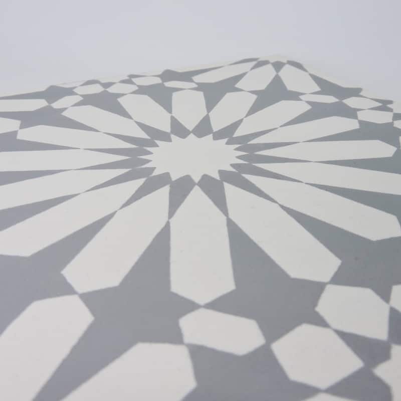Handmade Alhambra in White and Grey Tile, Pack of 12 (Morocco)