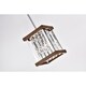 preview thumbnail 4 of 6, Laius Imitation Wood Grain/Chrome 1-light Pendant with Crystals