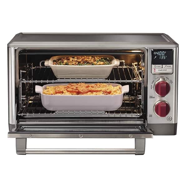 Wolf Gourmet Elite Countertop Convection Oven With Red Knobs