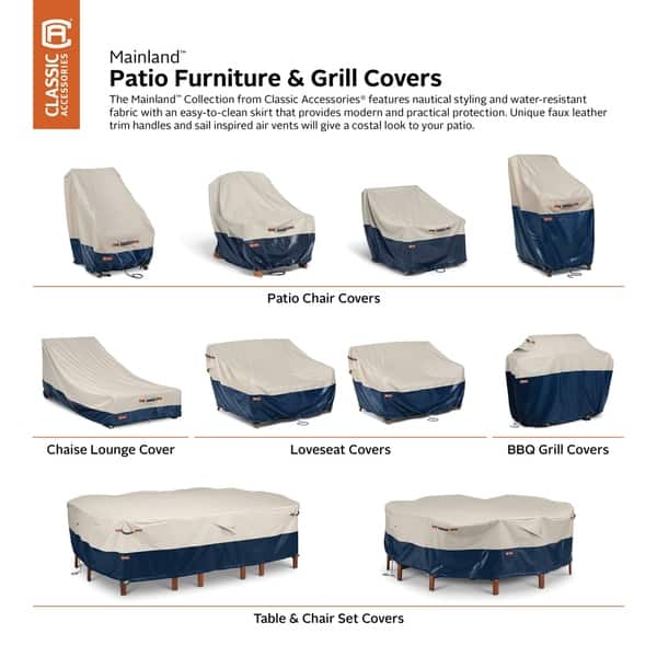 Classic Accessories Mainland Water Resistant 25 5 Inch Patio High Back Chair Cover Overstock 28244945
