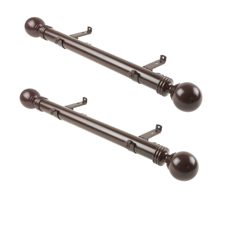 InStyleDesign Sondra 1.5" Side Curtain Rod - Set of 2 - 24 inches - Cocoa