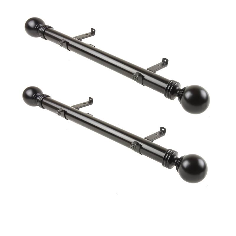 InStyleDesign Sondra 1.5" Side Curtain Rod - Set of 2 - 24 inches - Black