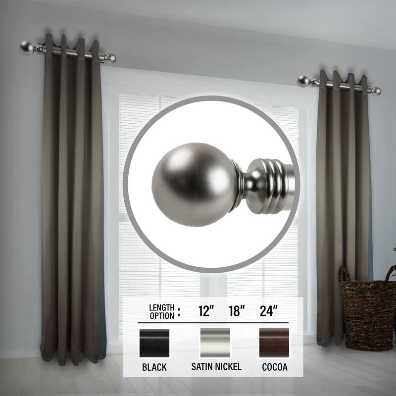 InStyleDesign Sondra 1.5" Side Curtain Rod - Set of 2