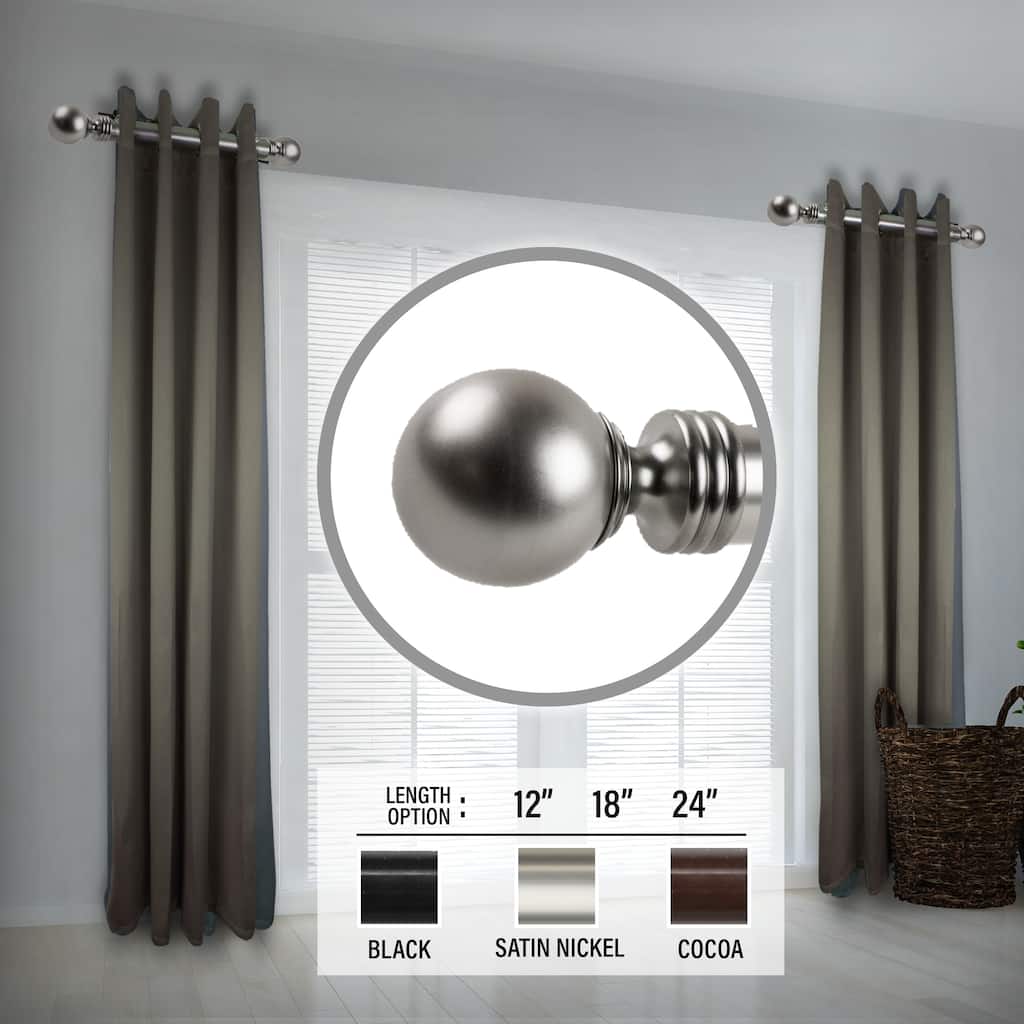 InStyleDesign Sondra 1.5" Side Curtain Rod - Set of 2