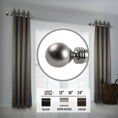 InStyleDesign Sondra 1.5" Side Curtain Rod - Set of 2
